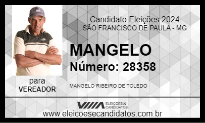 Candidato MANGELO 2024 - SÃO FRANCISCO DE PAULA - Eleições