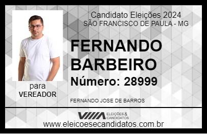 Candidato FERNANDO BARBEIRO 2024 - SÃO FRANCISCO DE PAULA - Eleições