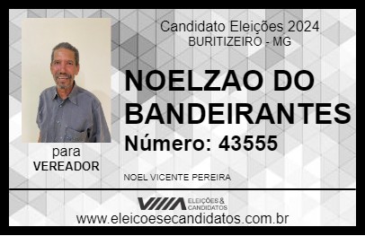 Candidato NOELZAO DO BANDEIRANTES 2024 - BURITIZEIRO - Eleições