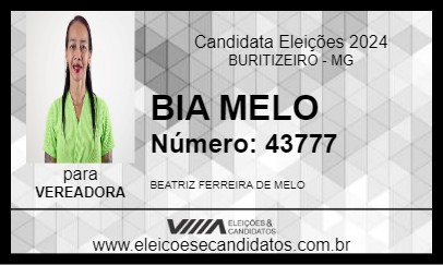 Candidato BIA MELO 2024 - BURITIZEIRO - Eleições