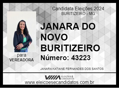 Candidato JANARA DO NOVO BURITIZEIRO 2024 - BURITIZEIRO - Eleições