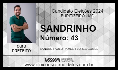 Candidato SANDRINHO 2024 - BURITIZEIRO - Eleições