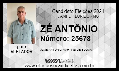 Candidato ZÉ ANTÔNIO 2024 - CAMPO FLORIDO - Eleições