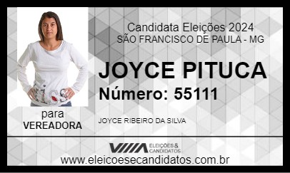 Candidato JOYCE PITUCA 2024 - SÃO FRANCISCO DE PAULA - Eleições