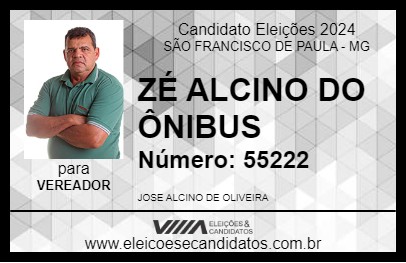 Candidato ZÉ ALCINO DO ÔNIBUS 2024 - SÃO FRANCISCO DE PAULA - Eleições