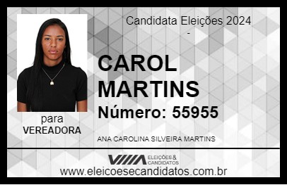 Candidato CAROL MARTINS 2024 - UBERLÂNDIA - Eleições