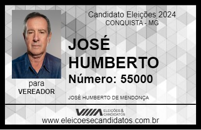 Candidato JOSÉ HUMBERTO 2024 - CONQUISTA - Eleições