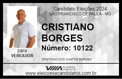 Candidato CRISTIANO BORGES 2024 - SÃO FRANCISCO DE PAULA - Eleições