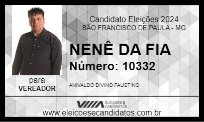 Candidato NENÊ DA FIA 2024 - SÃO FRANCISCO DE PAULA - Eleições