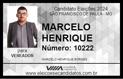 Candidato MARCELO HENRIQUE 2024 - SÃO FRANCISCO DE PAULA - Eleições