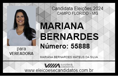 Candidato MARIANA BERNARDES 2024 - CAMPO FLORIDO - Eleições