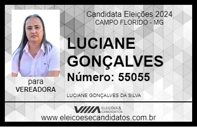 Candidato LUCIANE GONÇALVES 2024 - CAMPO FLORIDO - Eleições