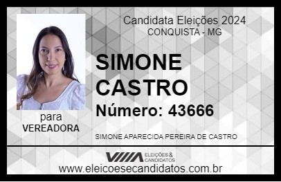 Candidato SIMONE CASTRO 2024 - CONQUISTA - Eleições