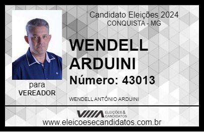 Candidato WENDELL ARDUINI 2024 - CONQUISTA - Eleições