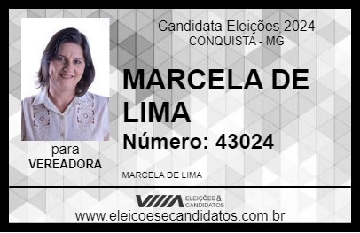 Candidato MARCELA DE LIMA 2024 - CONQUISTA - Eleições