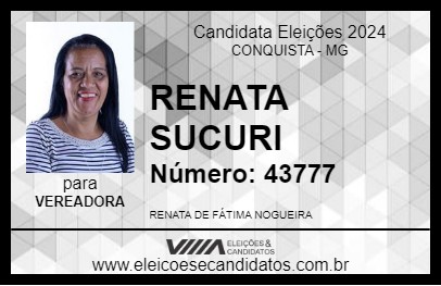 Candidato RENATA SUCURI 2024 - CONQUISTA - Eleições