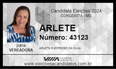 Candidato ARLETE 2024 - CONQUISTA - Eleições