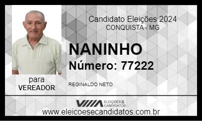 Candidato NANINHO 2024 - CONQUISTA - Eleições