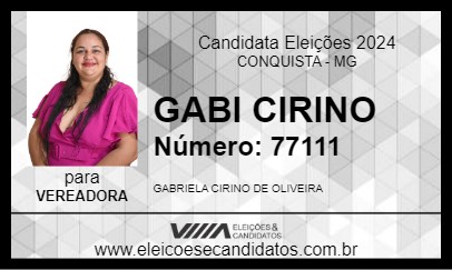 Candidato GABI CIRINO 2024 - CONQUISTA - Eleições