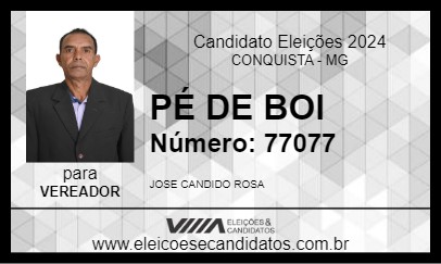 Candidato PÉ DE BOI 2024 - CONQUISTA - Eleições