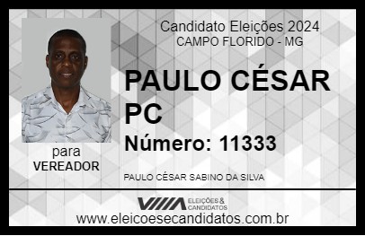 Candidato PAULO CÉSAR PC 2024 - CAMPO FLORIDO - Eleições