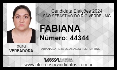 Candidato FABIANA 2024 - SÃO SEBASTIÃO DO RIO VERDE - Eleições