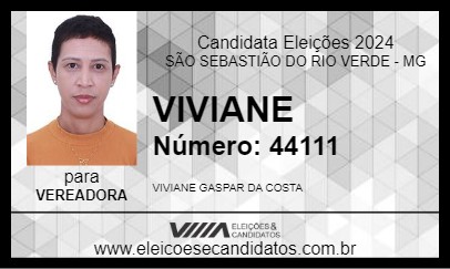 Candidato VIVIANE 2024 - SÃO SEBASTIÃO DO RIO VERDE - Eleições