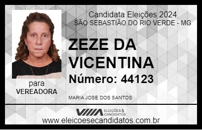 Candidato ZEZE DA VICENTINA 2024 - SÃO SEBASTIÃO DO RIO VERDE - Eleições