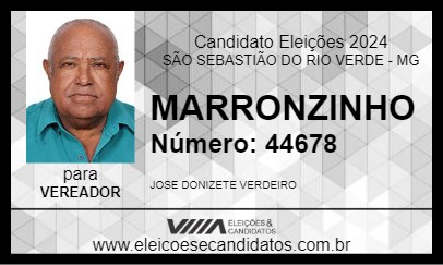 Candidato MARRONZINHO 2024 - SÃO SEBASTIÃO DO RIO VERDE - Eleições