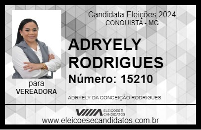 Candidato ADRYELY RODRIGUES 2024 - CONQUISTA - Eleições