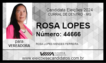 Candidato ROSA LOPES 2024 - CURRAL DE DENTRO - Eleições