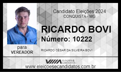 Candidato RICARDO BOVI 2024 - CONQUISTA - Eleições