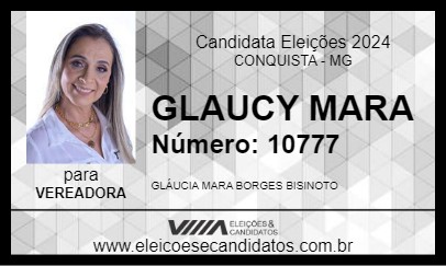 Candidato GLAUCY MARA 2024 - CONQUISTA - Eleições