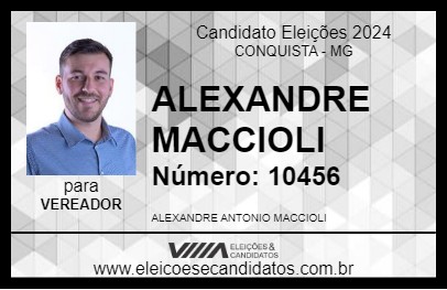 Candidato ALEXANDRE MACCIOLI 2024 - CONQUISTA - Eleições