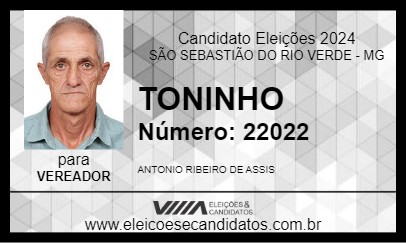 Candidato TONINHO 2024 - SÃO SEBASTIÃO DO RIO VERDE - Eleições