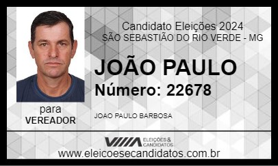 Candidato JOÃO PAULO 2024 - SÃO SEBASTIÃO DO RIO VERDE - Eleições