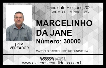 Candidato MARCELINHO DA JANE 2024 - CARMO DE MINAS - Eleições