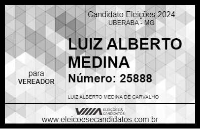 Candidato LUIZ ALBERTO MEDINA 2024 - UBERABA - Eleições