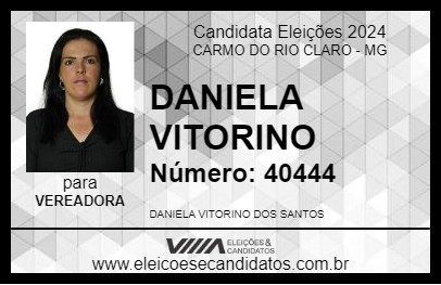 Candidato DANIELA VITORINO 2024 - CARMO DO RIO CLARO - Eleições