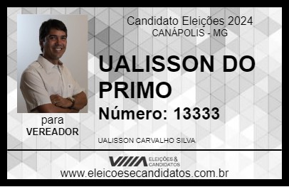 Candidato UALISSON DO PRIMO 2024 - CANÁPOLIS - Eleições