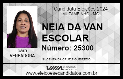 Candidato NEIA DA VAN ESCOLAR 2024 - MUZAMBINHO - Eleições