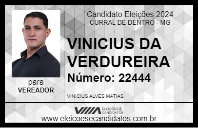 Candidato VINICIUS DA VERDUREIRA 2024 - CURRAL DE DENTRO - Eleições