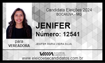 Candidato JENIFER 2024 - BOCAIÚVA - Eleições