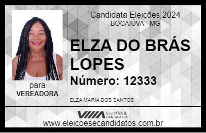 Candidato ELZA DO BRÁS LOPES 2024 - BOCAIÚVA - Eleições