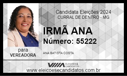 Candidato IRMÃ ANA 2024 - CURRAL DE DENTRO - Eleições