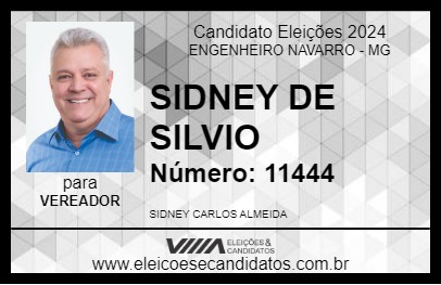 Candidato SIDNEY DE SILVIO 2024 - ENGENHEIRO NAVARRO - Eleições