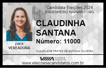 Candidato CLAUDINHA SANTANA 2024 - ENGENHEIRO NAVARRO - Eleições