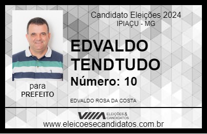 Candidato EDVALDO TENDTUDO 2024 - IPIAÇU - Eleições