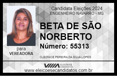 Candidato BETA DE SÃO NORBERTO 2024 - ENGENHEIRO NAVARRO - Eleições