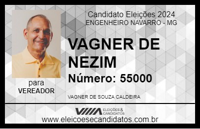 Candidato VAGNER DE NEZIM 2024 - ENGENHEIRO NAVARRO - Eleições